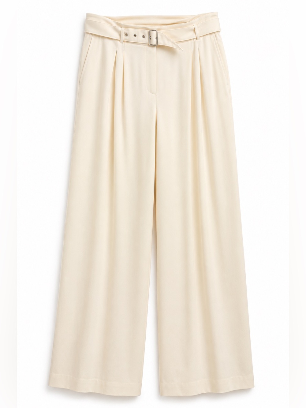 NWT J.Crew Ivory Belted Pleated Wide Leg Pants Size 18 - Picture 1 of 10
